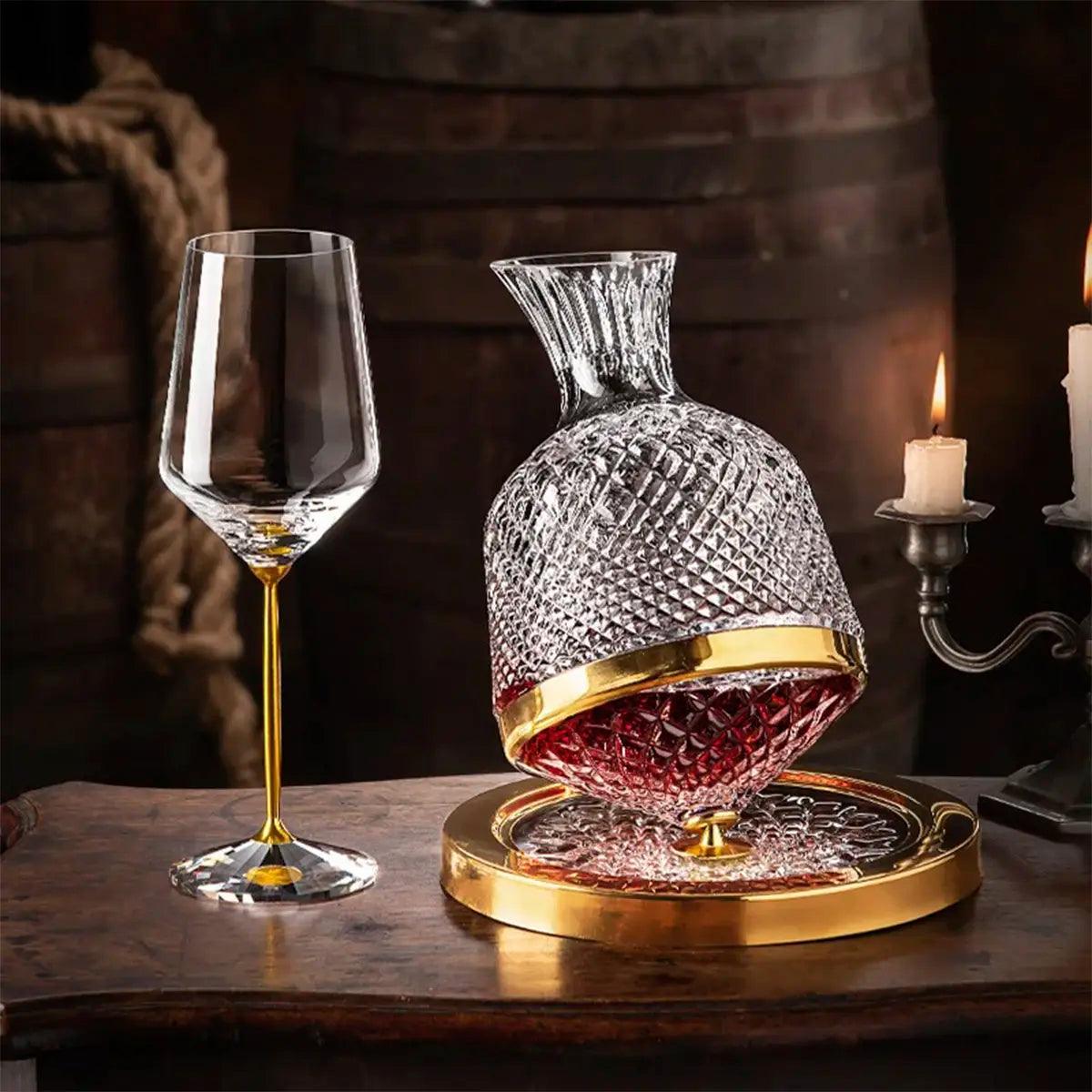 Decanter de Vinho em Cristal Giratório