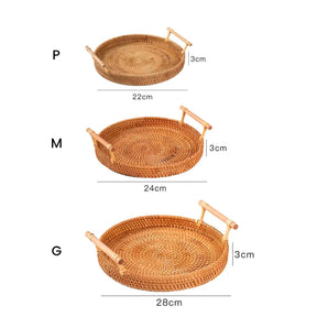 Bandeja Decorativa de Rattan Feita à Mão10