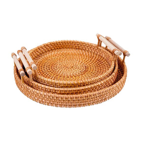 Bandeja Decorativa de Rattan Feita à Mão2