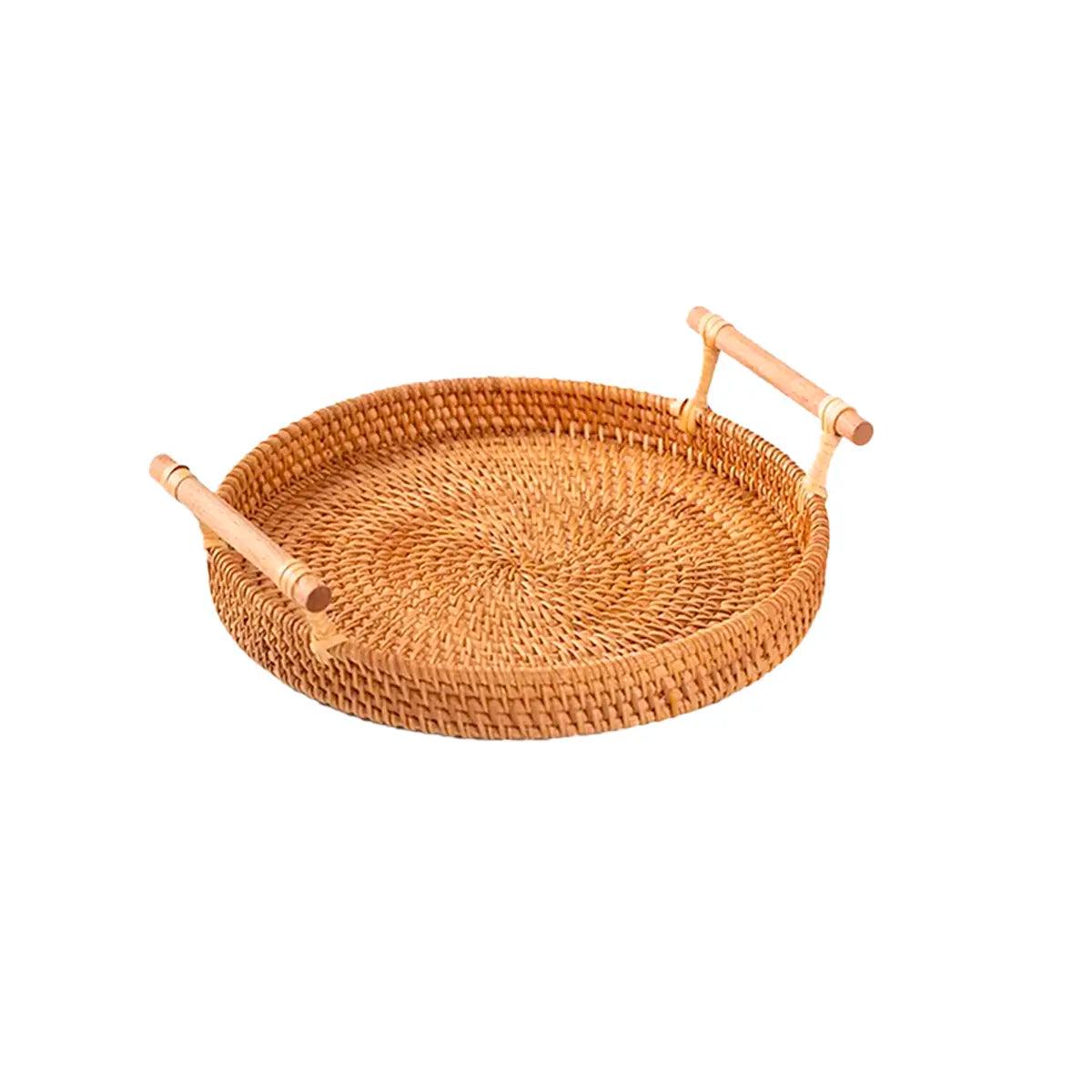 Bandeja Decorativa de Rattan Feita à Mão3