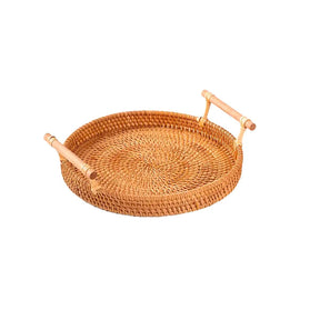 Bandeja Decorativa de Rattan Feita à Mão3