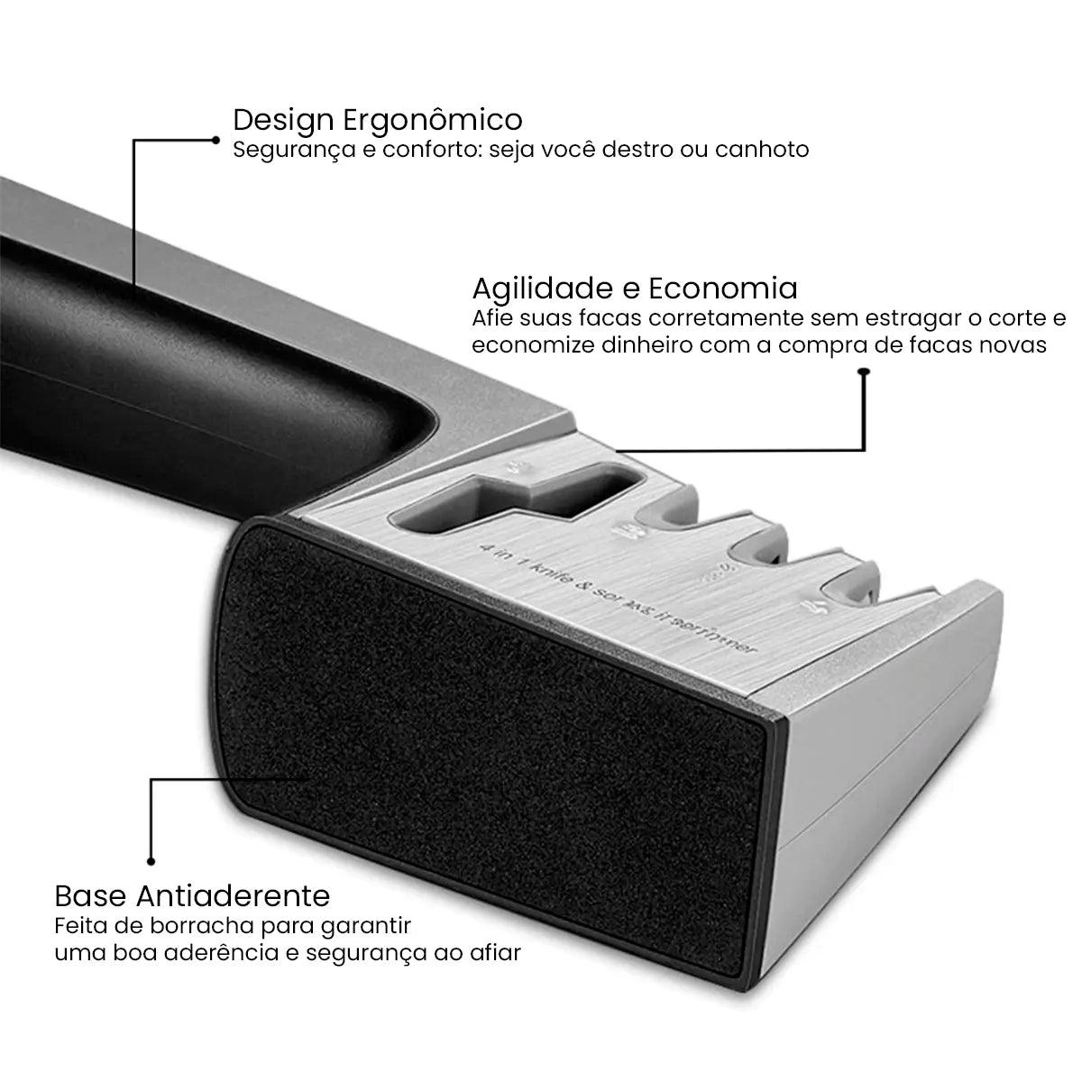 Afiador de facas 4 em 1