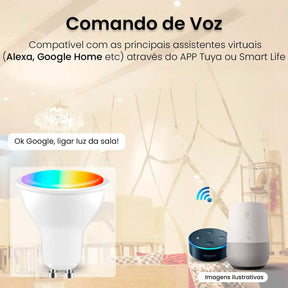 Controle de voz Lâmpada de Led Inteligente Wi-Fi Spotlight